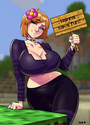  1girls artist_name better_version_at_source big_ass big_breasts blue_eyes breasts brown_hair busty cleavage curvy eyebrows eyelashes eyes female female_focus flower_in_hair hair hips horny_female hourglass_figure huge_ass huge_breasts human human_female humanoid iacolare jacogram jenny_belle_(slipperyt) large_ass large_breasts legs light-skinned_female light_skin minecraft offering_to_viewer outside slut solo thick thick_legs thick_thighs thighs voluptuous waist wide_hips 