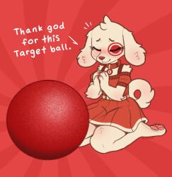  1female anthro bullseye_(target) canine collar female furry mascot pawpads tail target target_ball target_corporation target_girl what white_fur 