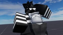  2boys bink_(binkedinked) binkedinked black_fur feline furry gay grey_fur hugging petting roblox robloxian safe scribles_(binkedinked) whiskers 