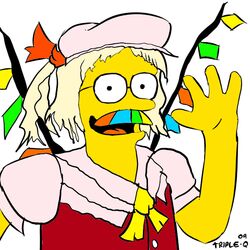  1boy flandre_scarlet male_focus ned_flanders parody pun solo the_simpsons toon_(style) touhou 