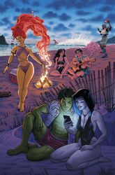  2023 3girls 4boys abs alien alien_girl alien_humanoid athletic athletic_male background barefoot batman_(series) beach beast_boy big_breasts bikini black_hair breasts campfire cleavage comic_cover cover cyborg_(dc) dated dc dc_comics detailed_background dick_grayson donna_troy feet female fire fire_hair garfield_logan green_hair green_skin grey_skin happy hips holding_object holding_phone hood joe_quinones kneeling koriand&#039;r large_ass laugh long_hair male male/female mask multiple_boys multiple_girls nightwing official_art on_ground open_clothes open_shirt orange_hair orange_skin phone rachel_roth raven_(dc) red_hair sand shirt short_sleeves signature sitting smile stacked standing starfire starfire_(comics) straight_hair summer superhero superheroine swimsuit swimwear tamaranean teen_titans teeth the_flash the_flash_(series) thick thick_body thick_legs thick_thighs thighhighs thighs very_long_hair victor_stone voluptuous voluptuous_female wally_west water wholesome wide_hips wonder_girl wonder_woman_(series) 