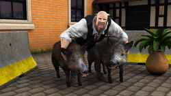  3d_(artwork) alex_(extremexworld) digital_media_(artwork) extremexworld farm feral hair hi_res human male mammal realistic_feral source_filmmaker_(artwork) suid suina sus_(pig) wild_boar 