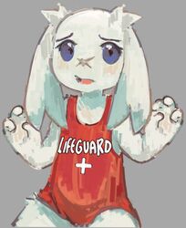  anthro cave_story clothed clothing facial_scar female fluffy fluffy_ears fur hi_res lagomorph looking_at_viewer mammal mimiga nose_scar open_mouth scar simple_background solo sue_sakamoto thick_thighs toficcino white_body white_fur 