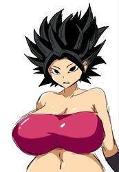  2021 black_hair black_hair_female caulifla dragon_ball dragon_ball_super female female_only female_saiyan momiji_(artist) saiyan solo solo_female white_background 