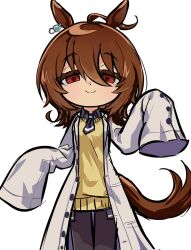  agnes_tachyon_(pretty_derby) animal_humanoid clothing coat cygames equid equid_humanoid equine equine_humanoid hi_res horse_humanoid humanoid jjjjtaaaku lab_coat mammal mammal_humanoid simple_background sleeves_past_wrists tail topwear uma_musume_pretty_derby white_background 