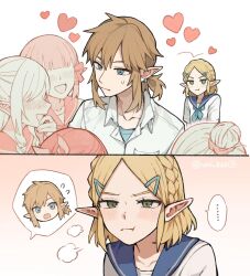  1boy 1boy5girls 5girls 5girls1boy anonymous_female blonde_female blonde_hair blonde_hair_female blonde_hair_male blonde_male clean crush crushing earrings jealous jealous_female jealous_look jealousy link link_(breath_of_the_wild) link_(tears_of_the_kingdom) love princess_zelda romance safe_for_work sfw skinny skinny_female skinny_girl skinny_waist the_legend_of_zelda the_legend_of_zelda:_breath_of_the_wild the_legend_of_zelda:_tears_of_the_kingdom uni_520 