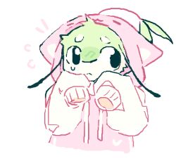  2024 arthropod black_eyes bunonthemoon clothing femboy fur green_body green_fur hoodie insects lepidopteran male moth oversized_clothing oversized_hoodie oversized_topwear pink_clothing pink_hoodie pink_topwear solo topwear white_body white_fur 