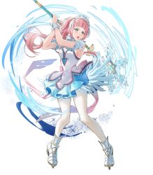  aqua_eyes attack axe breasts cleavage dress feather_trim felicia_(fire_emblem) felicia_(ice)_(fire_emblem) female fire_emblem fire_emblem_fates fire_emblem_heroes frost highres holding holding_axe holding_weapon ice_skates leggings light_brown_hair long_hair medium_breasts non-web_source official_alternate_costume official_art open_mouth ponytail sideboob skates solo v-shaped_eyebrows weapon white_dress white_leggings 