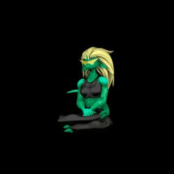  1:1 3d_(artwork) alien animated athletic_wear blonde_hair bottomwear bra closed_eyes clothed clothing digital_media_(artwork) dr.holiday dragon eyewear female fingers ghost glasses green_body hair happy mythological_creature mythological_scalie mythology pants relaxing scalie sevan_(warfaremachine) short_playtime solo source_filmmaker_(artwork) spirit sports_bra sunglasses tail underwear yoga_pants 