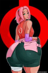  1girls ass ass_focus big_ass big_butt bubble_ass bubble_butt dumptruck_ass dumptruck_butt fat_ass fat_butt female female_only fully_clothed huge_ass huge_butt naruto naruto_shippuden nimebooty sakura_haruno solo thick_ass thick_butt thick_thighs tight_clothing 