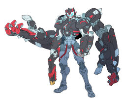  1boy absurdres armor attache_shotgun black_armor blue_eyes boots breastplate cable catball1994 clenched_hand commentary_request extra_arms full_armor gauntlets glowing glowing_eyes gorilla gun helmet highres holding holding_gun holding_weapon kamen_rider kamen_rider_01_(series) kamen_rider_vulcan looking_at_viewer male_focus mechanical_arms mechanical_parts muscular muscular_male neon_lights power_armor power_fist punching_kong redesign science_fiction shotgun shoulder_armor shoulder_pads shoulder_spikes simple_background solo spiked_gauntlets spiked_helmet spiked_knuckles spikes standing tokusatsu weapon 