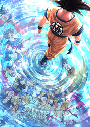  6+boys age_progression arms_at_sides aura backlighting black_eyes black_hair blonde_hair blue_footwear blue_hair blurry body_fur bokeh boots clenched_hands clothes_writing commentary_request depth_of_field different_reflection dougi dragon_ball dragon_ball_(classic) dragon_ball_(object) dragon_ball_gt dragon_ball_super dragon_ball_z dragon_ball_z_fukkatsu_no_f dragon_ball_z_kami_to_kami expressionless facing_away flying_nimbus from_above highres indian_style kaiouken light_particles lolicon long_hair looking_at_viewer looking_back male_focus mattari_illust monkey_tail multiple_boys multiple_persona pectorals photoshop_(medium) profile red_eyes red_hair reflection ripples screaming shirt sitting son_goku spiked_hair standing standing_on_liquid super_saiyan super_saiyan_1 super_saiyan_2 super_saiyan_3 super_saiyan_4 super_saiyan_blue super_saiyan_god tail topless_male torn_clothes torn_shirt twitter_username ultra_instinct upside-down walking water wristband yellow_eyes 