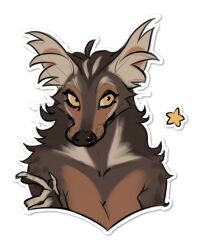  alpha_channel anthro female hi_res lostgoose mammal portrait solo star_symbol sticker viverrid yellow_eyes 