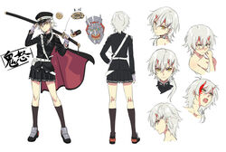  adjusting_clothes adjusting_headwear azur_lane back badge belt belt_pouch black_cape black_coat black_footwear black_headwear black_legwear black_skirt blood blood_on_face blush breasts cape character_name closed_mouth coat commentary concept_art embarrassed expressionless female fingerless_gloves full_body gloves hair_ribbon hand_on_headwear hand_on_own_hip hat horns injury katana kinu_(azur_lane) kneehighs long_sleeves looking_at_viewer mask medium_breasts military military_hat military_uniform miniskirt multiple_views official_art oni_horns oni_mask over_shoulder pleated_skirt pouch profile ribbon sakuramon scabbard sheath sheathed shoes short_hair_with_long_locks simple_background skirt smile socks standing sword thighs towel translated tress_ribbon uniform weapon weapon_over_shoulder werkbau white_background white_gloves white_hair yellow_eyes 