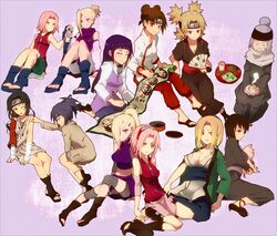  bangs chiyo chiyo_(naruto) female hyuuga_hinata ino_yamanaka looking_at_viewer mitarashi_anko multiple_girls naruto naruto_shippuuden sakura_haruno shizune_(naruto) temari tenten tsunade yokige yuuhi_kurenai 