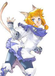  animal_ears blue_eyes blue_mage cat_ears cat_tail facial_mark final_fantasy final_fantasy_xi mithra nasuo224 orange_hair tail 