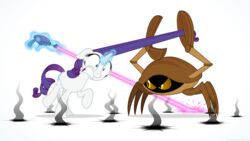  16:9 arthropod crab crustacean decapoda duo equid equine female friendship_is_magic hasbro hi_res horn malacostracan mammal marine my_little_pony mythological_creature mythological_equine mythology rarity_(mlp) shrink_ray unicorn widescreen zutheskunk 