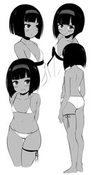  black_hair blunt_bangs blush bob_cut breasts cowboy_shot dark-skinned_female dark_skin dress duplicate egyptian_loli_(surio) female female_child lolicon looking_at_viewer multiple_persona original panties pixel-perfect_duplicate solo surio tan underwear 