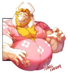  2023 2_horns 5_fingers anthro arm_hair artist_name asgore_dreemurr beard belly biceps big_arms big_belly big_muscles blonde_beard blonde_facial_hair blonde_hair body_hair boss_monster_(undertale) bovid caprine chest_hair chest_tuft closed_eyes clothed clothing dress_shirt ears_down facial_hair fingers fur furaffinity goat hair happy happy_trail hi_res horn huge_belly humanoid_hands long_ears looking_away male mammal mature_anthro mature_male meme moobs multicolored_clothing multicolored_dress_shirt multicolored_shirt multicolored_topwear musclegut muscular muscular_anthro muscular_male open_clothing open_mouth open_topwear overweight overweight_anthro overweight_male partially_unbuttoned pawpads pecs pink_clothing pink_dress_shirt pink_pawpads pink_shirt pink_topwear pivoted_ears sharp_teeth shirt short_sleeves simple_background six_fanarts_challenge slightly_chubby slightly_chubby_anthro slightly_chubby_male smile snout solo teeth tight_clothing tight_dress_shirt tight_shirt tight_topwear topwear tropical_shirt tuft tumblr twitter undertale undertale_(series) white_arms white_background white_body white_clothing white_dress_shirt white_ears white_fur white_hands white_horn white_shirt white_topwear yongdasom 