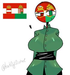  austria-hungary_(countryhumans) big_breasts clothing countryhumans countryhumans_girl flag heart kak0yt0_chel sfw sweat uniform 