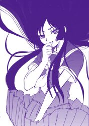  amatsuki_aruto kaibutsu_oujo kamura_reiri monochrome sailor_fuku school_uniform serafuku vampire 