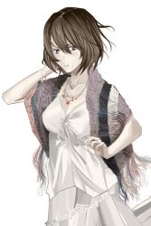  armored_core armored_core:_for_answer armored_core_4 bad_id bad_pixiv_id banned_artist brown_hair fiona_jarnefeldt jewelry kawaguchi_yukihiro mole mole_under_mouth necklace ring shawl solo 