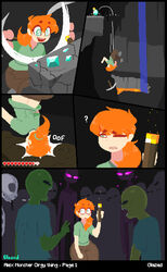  alex_(minecraft) big_thighs cave clothed concerned confusion crowd crowd_watching enderman falling freckles ginger glazed_(artist) glazedbakery greedy green_eyes health_bar health_points hurt imminent_rape losing_health minecraft mining one_eye_closed orange_hair ponytail pre_sex skeleton_(minecraft) surprised torch zombie_(minecraft) 