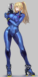  blonde_hair breasts female female_only metroid negresco nintendo samus_aran solo tagme zero_suit zero_suit_samus 