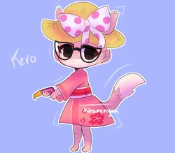  ambiguous_gender anthro asian_clothing canid canine cherry_blossom clothing east_asian_clothing eyewear flower fox fur glasses hat headgear headwear hi_res japanese_clothing kerolink kimono kitsunenyan male mammal obi pink_body pink_fur pixile_studios plant prunus_(flower) ribbons solo straw_hat super_animal_royale tail 