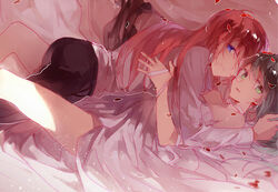  mahou_shoujo_madoka_magica miki_sayaka min_(artist) sakura_kyouko tagme yuri 