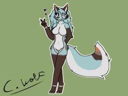  2_ears 4:3 ammy_(cynically_wolf) anthro big_breasts blue_body blue_eyes blue_fur blue_hair breasts canid canine canis cheek_markings cheek_tuft cynically_wolf eyelashes eyelashes_through_hair facial_markings facial_tuft female fluffy fluffy_tail fur fur_markings gesture hair hand_gesture head_markings long_hair long_tail looking_at_viewer mammal markings multicolored_body multicolored_ears multicolored_fur multicolored_tail solo striped_body striped_fur stripes tail thick_eyelashes translucent translucent_hair tuft v_sign white_body white_fur wolf 