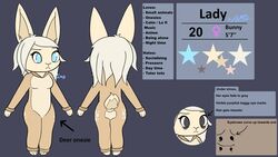  andromorph andromorph/female blue_eyes clothing conditional_dnp female giantmilkdud hair intersex intersex/female lady_(gmd) lagomorph leporid mammal model_sheet onesie rabbit short_hair watermark 