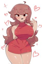  1female 1girls big_breasts breasts curves curvy female_focus female_only friday_night_funkin girlfriend_(friday_night_funkin) heart hips hoshoidk looking_at_viewer newgrounds tagme thick_thighs thighs white_background 