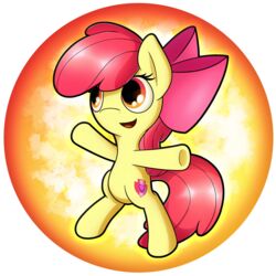  1:1 absurd_res alpha_channel amber_eyes apple_bloom_(mlp) cutie_mark equid eyelashes female feral flamevulture17 friendship_is_magic hair hasbro hi_res hooves mammal my_little_pony nude open_mouth red_hair solo standing 