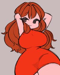  1female 1girls 5hitzzzu auburn_hair big_breasts big_thighs boombita breasts female_focus female_only friday_night_funkin funcu funculicious girlfriend_(friday_night_funkin) looking_at_viewer meatcuteshii newgrounds pinkbobatoo skiddioop smile smiling smiling_at_viewer stereodaddy thick_thighs thighs 