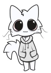  alpha_channel ambiguous_gender clothing domestic_cat felid feline felis gooblie_2 grey_clothing grey_hoodie grey_topwear hoodie looking_at_viewer mammal simple_background solo tail topwear transparent_background white_body 