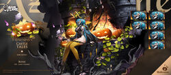  animal_ears azur_lane bat_(animal) black_cape black_leotard black_nails blue_hair boise_(azur_lane) boise_(castle_tales)_(azur_lane) breasts cape castle cleavage covered_navel eagle_union_(emblem) ears_through_headwear expressions female ghost halloween_bucket halloween_costume haori_io hat high_heels highres holding holding_staff leotard long_hair looking_at_viewer manjuu_(azur_lane) mechanical_ears nail_polish official_alternate_costume official_art plague_doctor_mask promotional_art puffy_sleeves rabbit_ears second-party_source sitting solo staff thick_thighs thighhighs thighs witch_hat yellow_eyes yellow_thighhighs 