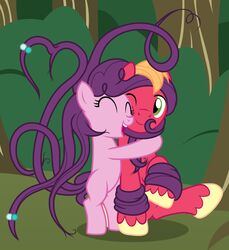  absurd_res asian_mythology badumsquish big_macintosh_(mlp) duo east_asian_mythology equid equine female friendship_is_magic futakuchi-onna hair hasbro hi_res horse hug japanese_mythology long_hair male mammal my_little_pony mythology pony prehensile_hair sugar_belle_(mlp) yokai 