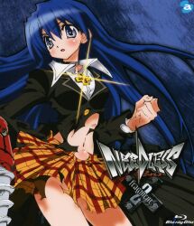  absurdres blue_eyes blue_hair disc_cover eve_neuschwanstein highres needless torn_clothes 