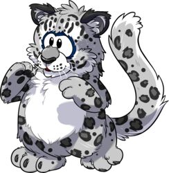  absurd_res alpha_channel ambiguous_gender club_penguin felid feral full-length_portrait fur grey_body grey_fur hi_res leopard_spots leopard_tail mammal official_art pantherine portrait snow_leopard solo spots standing_on_hind_legs toony unknown_artist 