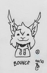  2023 2_frame_animation animated anthro cheek_tuft clothed clothing ear_tuft facial_tuft felid feline fur hi_res hoodie inktober inktober_2023 lynx mammal marc_(theblueberrycarrots) short_playtime signature smile solo theblueberrycarrots topwear traditional_media_(artwork) tuft 