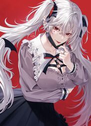  :p arm_under_breasts bat_wings black_bow black_skirt bow breasts chest_harness cleavage collar crossed_bangs ear_piercing facial_mark female frilled_shirt frilled_shirt_collar frills genderswap_(mtf) grey_hair grey_shirt gumo_(911tf5) hair_between_eyes harness heart heart_facial_mark highres jewelry jirai_kei kuzuha_(nijisanji) long_hair long_sleeves looking_at_viewer mask_pull mini_wings mole mole_under_eye nijisanji o-ring piercing pleated_skirt pointy_ears red_eyes red_nails removing_mask ring rule_63 sanya_(kuzuha) shirt simple_background skirt solo tongue tongue_out vampire vampire_(vocaloid) very_long_hair virtual_youtuber white_collar white_hair wings 