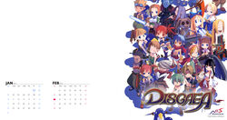  2016 6+boys 6+girls :d :o absurdres antenna_hair archer_(disgaea) backpack bag bandages bandana bandeau bare_shoulders bat_wings belt belt_bra bird black_hair blonde_hair blue_hair blunt_bangs bodysuit bow bow_(weapon) bracelet braid breasts brown_hair calendar_(medium) chains closed_eyes collar colored_skin copyright_name dated demon_boy demon_girl demon_tail detached_sleeves disgaea drill_hair earrings etna_(disgaea) everyone february female_angel_(disgaea) female_brawler_(disgaea) female_warrior_(disgaea) flat_chest flonne forehead_protector fur_trim gloves goggles goggles_on_head gradient green_hair grey_hair grey_skin gun hair_over_shoulder hairband hairbow hakama hakama_skirt half-closed_eyes halo hand_on_hilt handgun harada_takehito headband healer_(disgaea) high_ponytail highres hip_vent holding holding_weapon huge_weapon january japanese_clothes jewelry laharl logo lolita_hairband long_hair looking_at_viewer mage_(disgaea) magic_knight_(disgaea) majin_(disgaea) makai_senki_disgaea male_brawler_(disgaea) male_healer_(disgaea) male_warrior_(disgaea) mid-boss_(disgaea) midriff miniskirt multiple_boys multiple_girls navel ninja_(disgaea) official_art official_wallpaper open_mouth orange_hair outstretched_arms over_shoulder pantyhose pencil_skirt penguin planted planted_sword pointy_ears polearm ponytail pouch prinny quiver red_hair ribbon_trim ronin_(disgaea) sarashi sash scarf scout_(disgaea) scythe shadow short_hair short_twintails shorts sidelocks simple_background single_braid skirt skull skull_(disgaea) skull_earrings slit_pupils smile spear spiked_hair staff standing stitches stuffed_animal stuffed_toy sword tail thief_(disgaea) thighhighs topless_male twintails very_long_hair weapon weapon_over_shoulder white_background wings 