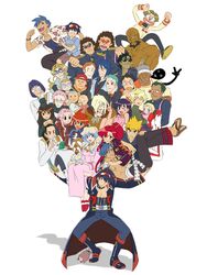  akagi_gishou animal baby ball blonde_hair blue_eyes blue_hair boota brothers brown_hair carrying character_request darry_adai facial_hair glasses goggles hat kamina kittan leeron multiple_boys multiple_girls multiple_persona muscle nia_teppelin parody red_hair rossiu sentou_mecha_xabungle siblings simon tengen_toppa_gurren_lagann yellow_eyes yoko_littner 