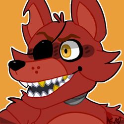  &gt;:d 1:1 2018 alternate_version_at_source animatronic anthro black_nose bust_portrait canid canine close-up eye_patch eyewear eyewear_on_head five_nights_at_freddy&#039;s fox foxy_(fnaf) fur gold_(metal) gold_tooth happy icon looking_away low_res machine male mammal multicolored_body multicolored_ears multicolored_fur notched_ear open_mouth pirate portrait red_body red_ears red_fur robot scottgames sharp_teeth smile snazzamazing solo teeth two_tone_body two_tone_ears two_tone_fur yellow_eyes 