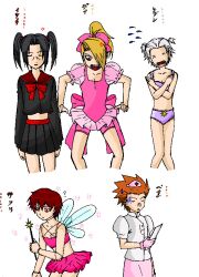  ballerina black_hair blonde_hair crossdressing d-a-27 deidara fairy hidan long_hair naruto naruto_shippuuden nurse orange_hair pain_(naruto) piercing ponytail red_hair sasori school_uniform short_hair silver_hair uchiha_itachi wings 