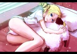  atlus bad_id bed blonde_hair blue_eyes catherine catherine_(game) doll drill_hair female lamb long_hair lying panties pillow shirt solo twintails underwear white_panties white_shirt yucca_(hitsujin) yuccarun_(hitsujin) 