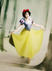  bad_deviantart_id bad_id black_hair bow dress female forest hairbow jace_wallace long_skirt nature puff_and_slash_sleeves puffy_sleeves short_hair short_sleeves skirt skirt_hold smile snow_white_(disney) snow_white_and_the_seven_dwarfs solo 