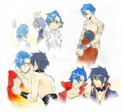  2boys kamina multiple_boys simon tengen_toppa_gurren_lagann time_paradox 