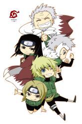  :d :p black_hair blonde_hair blue_eyes cape closed_eyes flak_jacket forehead_protector grin higashieast highres namikaze_minato naruto open_mouth sarutobi_hiruzen senju_hashirama senju_tobirama smile tongue tongue_out tsunade v vest white_hair wink 